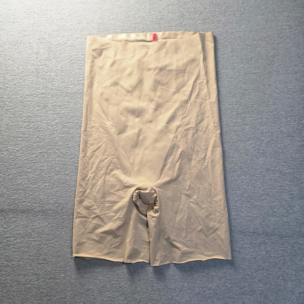 Spanx High Waist Mid Thigh Shapewear Womens 1X Nude Short Tummy Control Seamless
